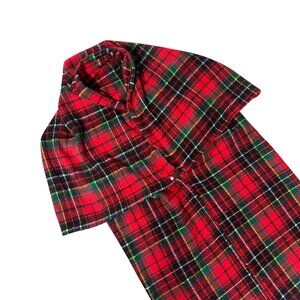 Vintage Tennessee Woolen Mills Red Plaid Stadium Blanket Acrylic USA Snuggle